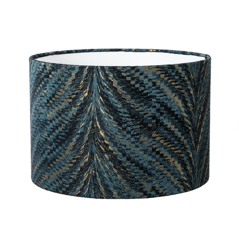 Silk Drum Lamp Shade ( Screw On ), Teal, 25cm H x 40cm W x 40cm D