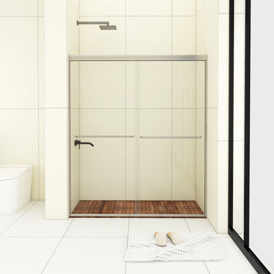 54" X 70" Double Sliding Framed Shower Door In Chrome Finish