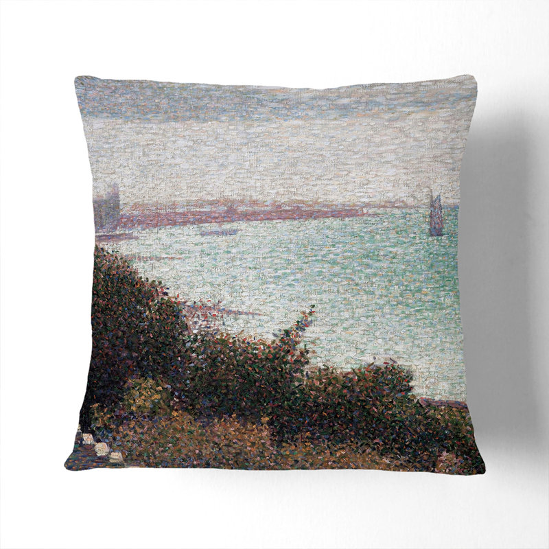 Coast Scene Scatter Cushion, 40cm H x 40cm W x 15cm D, Black