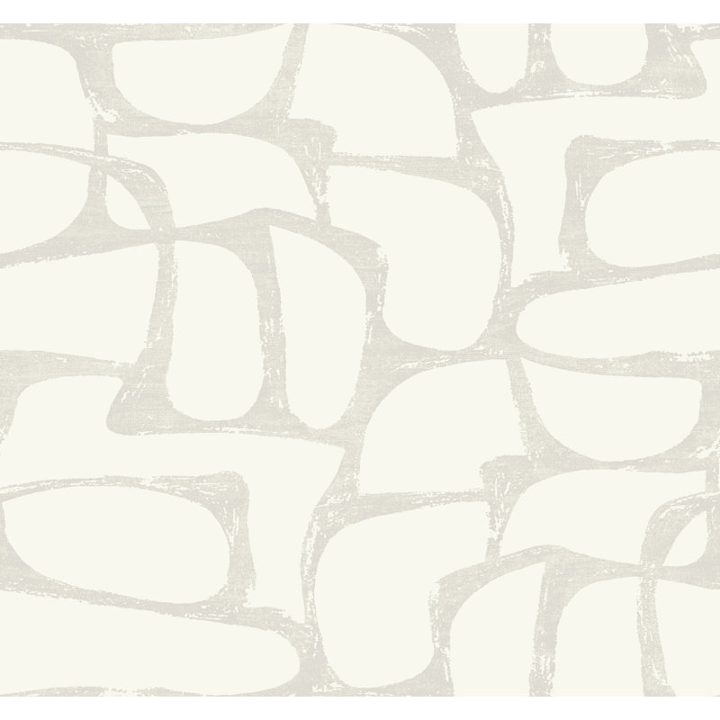 Papier peint géométrique blanc et gris Craftsman