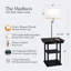 Lampe de chevet DEL moderne 56 po avec abat-jour tambour en tissu et port USB intégré Madison