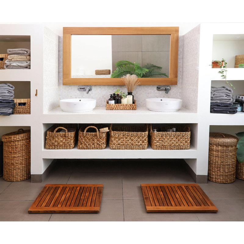 Tapis de douche en teck