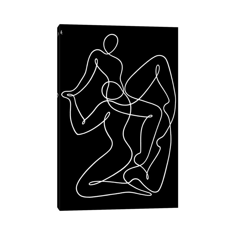 «Pas de deux» par Lia Chechelashvili - peinture sur toile tendue, H 60 po x l 40po x P 1,5 po, Toile tendue