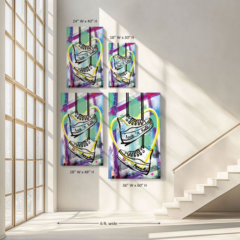 "Pop Glam Topper Sneaker" par Stella Chang, reproduction sur toile, H 40 po x l 24 po x P 1,5 po
