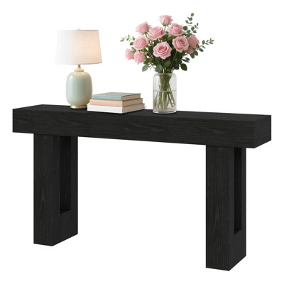 63" Farmhouse Console Table, Wooden Sofa Table for Living Room, Hallway, Entryway, Rustic Rectangular Design