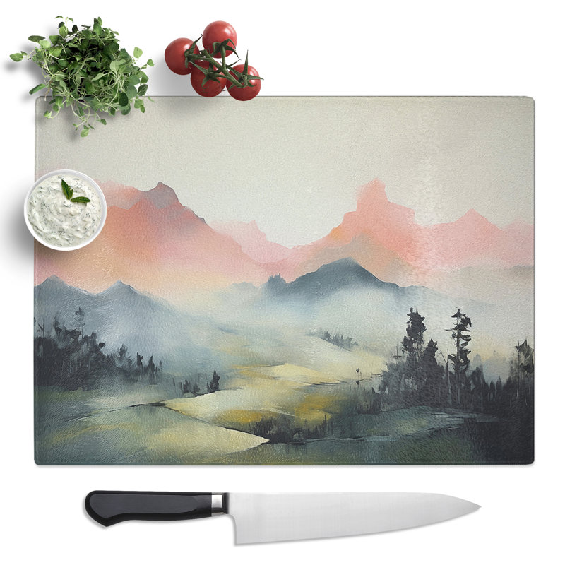 Landscape Minimalism No.2  Glass Chopping Board