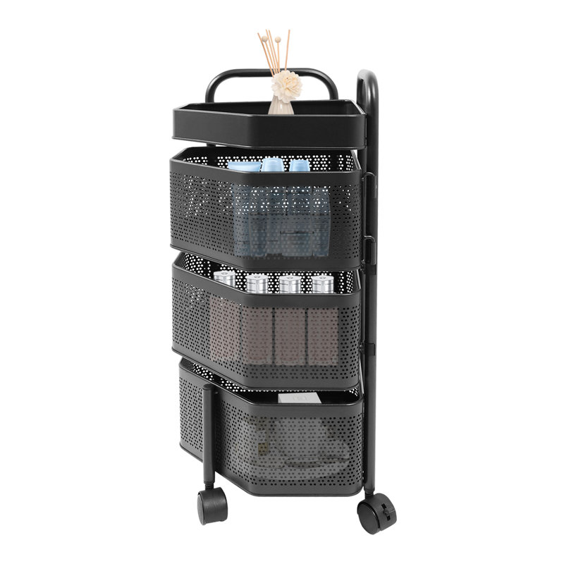 3-Tier Removable Basket Shelf Organizer, Satin Black