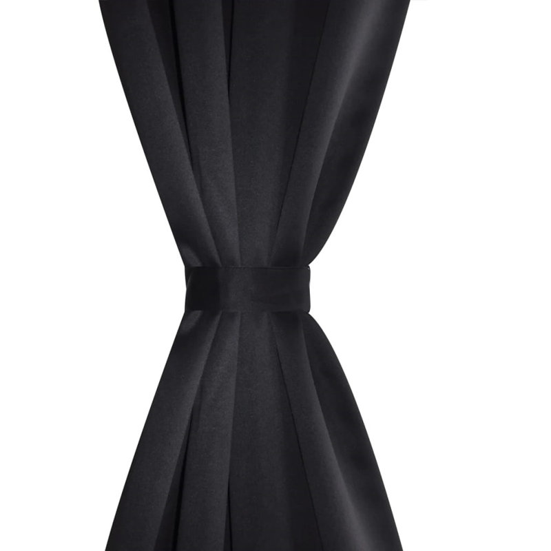 Jazlyn Blackout Curtain Pair, Black, 135 W x 245 D cm