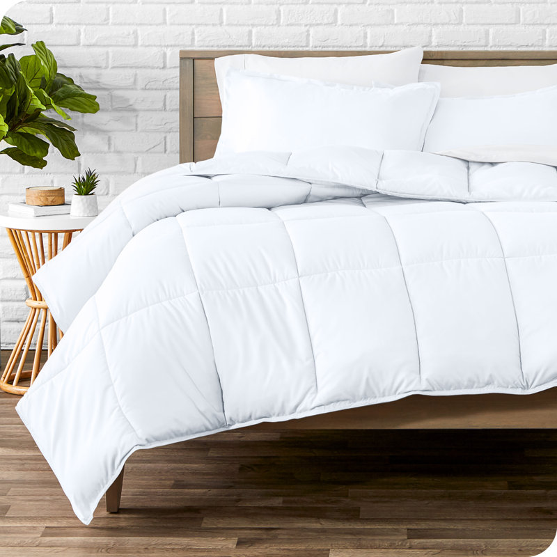 Soft All Season Comforter Set, Oversized Queen Comforter + 2 Standard Shams, White