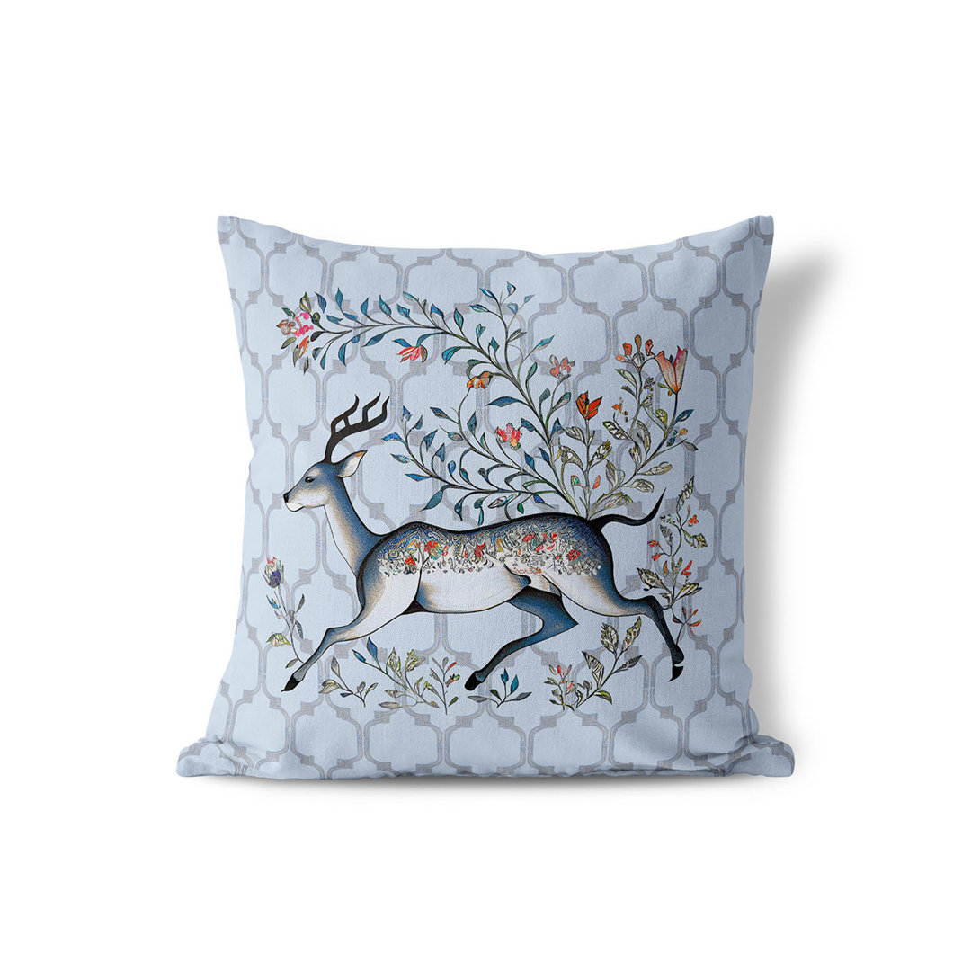 Antlered Garden Floral Square Cushion mit Füllung