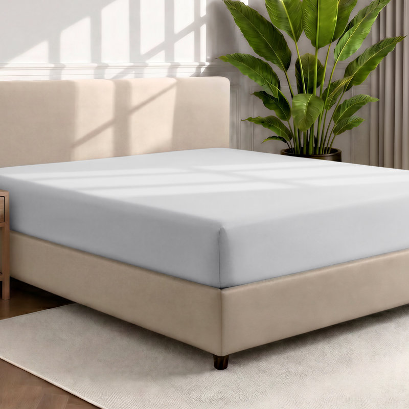 Microfiber Fitted Sheet, Twin Fitted Sheet, Cloud Gray
