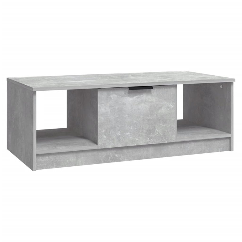 Jeffcott Solid Coffee Table with Storage, Concrete Grey