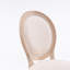 Ensemble de 2 chaises de salle à manger style français à structure ovale et dossier en bois massif, crème