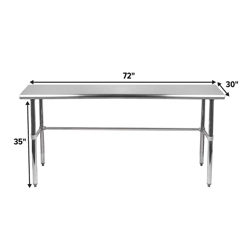Table de préparation commerciale en acier inoxydable H 35 po x l 72 po x P 30 po Express KitchQuip