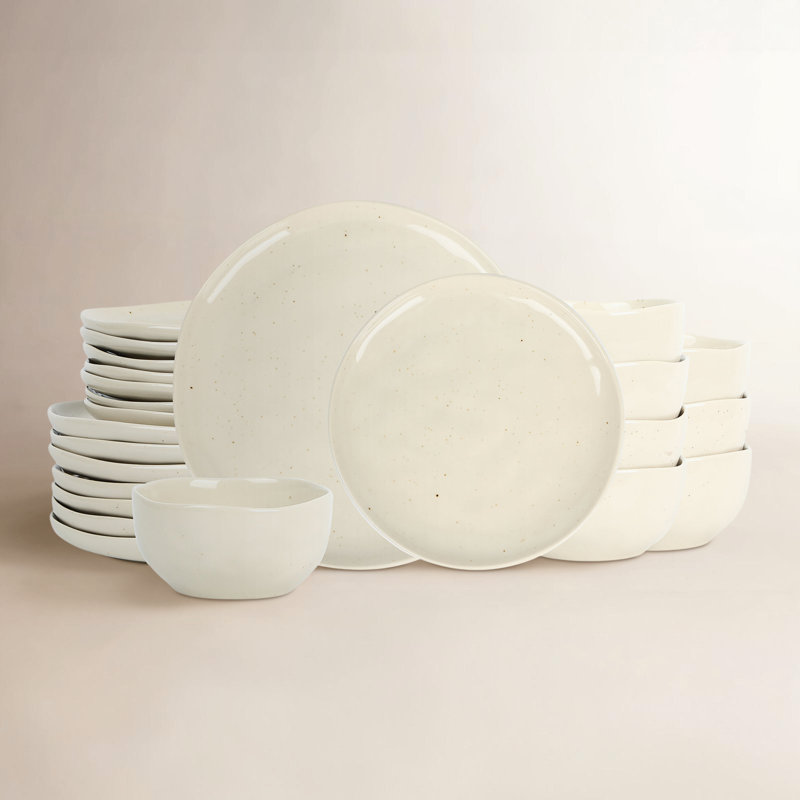 Stone Lain Mirella 24-Piece Dinnerware Set Stoneware, Beige