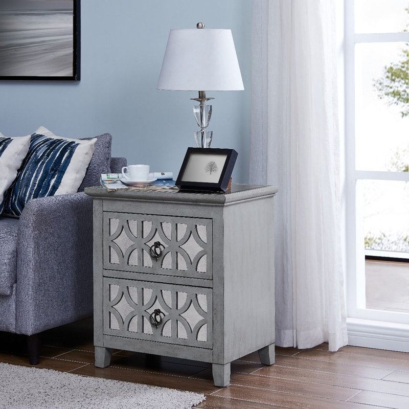 Ava Glass Top End Table