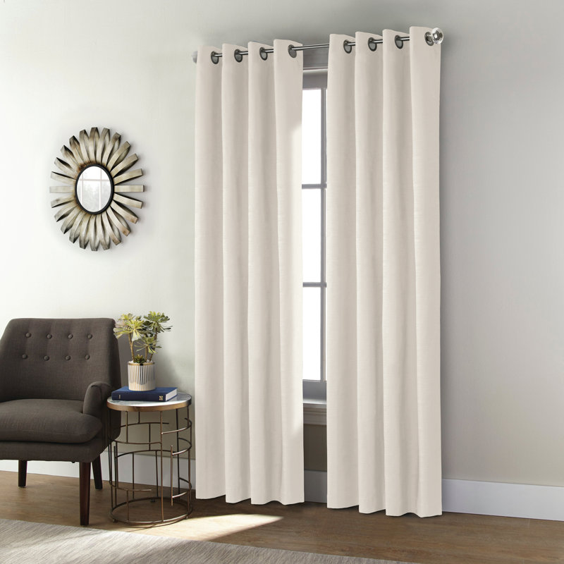 Panneau de rideau simple occultant avec œillets Danamarie, l 52 po x L 95 po, Blanc cassé