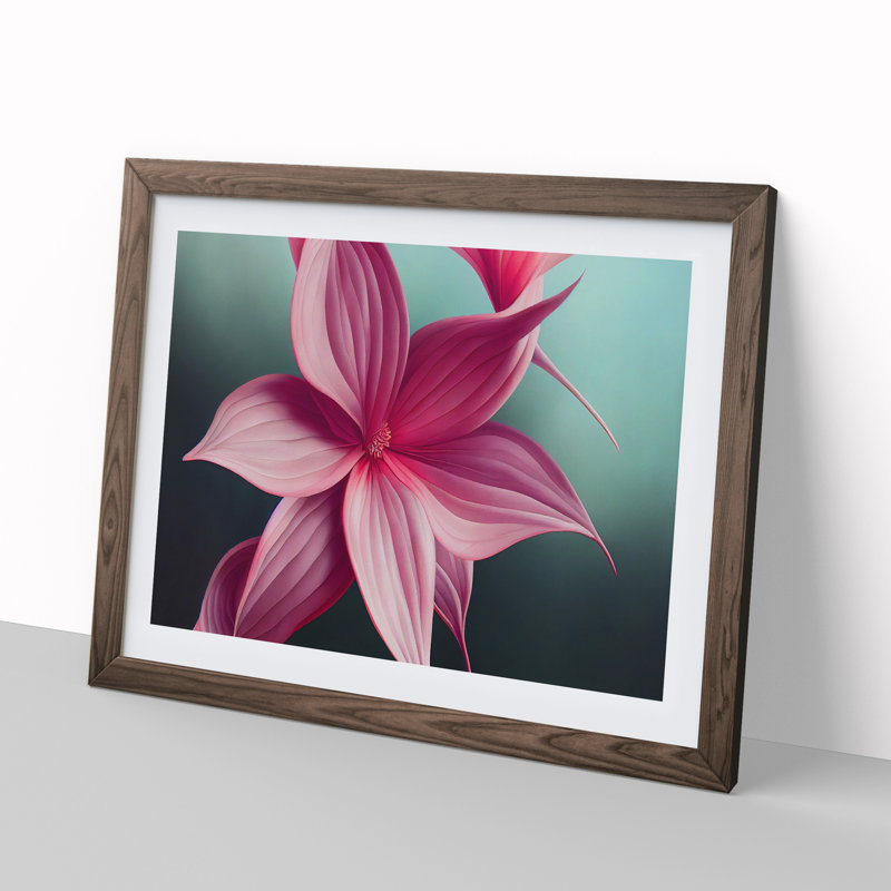 Ultimate Modern Flower Art - Framed Print, 25cm H x 34cm W x 2cm D, Walnut Framed