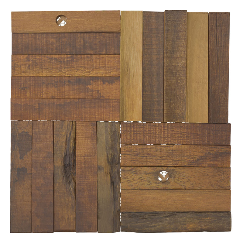 Carreau mural mosaïque en bois Farmstead l 11 7/8 po x H 11 7/8 po x P 1/2 po