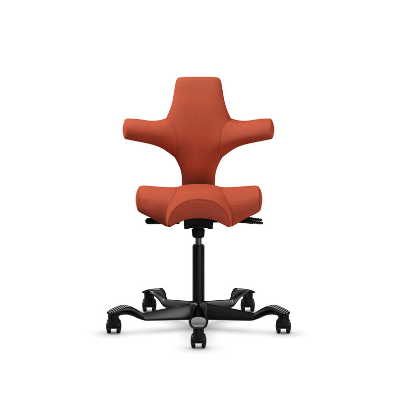 Chaise à hauteur standard réglable HœG Capisco, Noir, Standard, Burnt Red