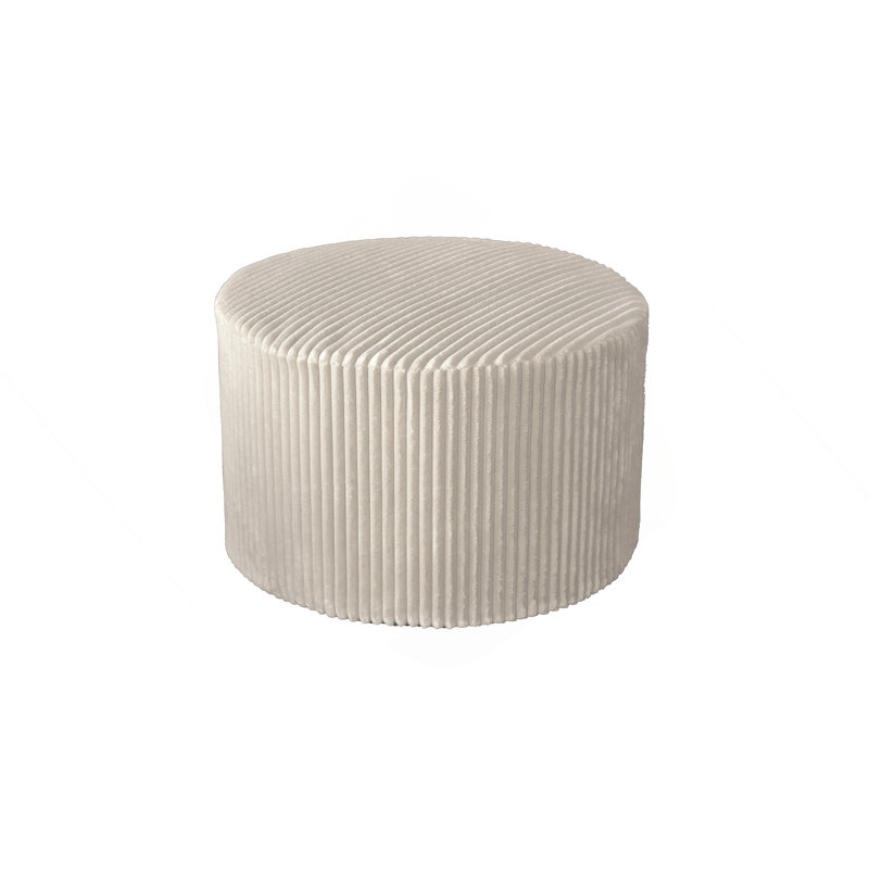 Corduroy Upholstery Full Compressed Ottoman, Beige