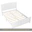 Lit plateforme double, lit plateforme en bois massif avec lattes de soutien et structure solide, sans sommier tapissier, blanc-804107844-804107842