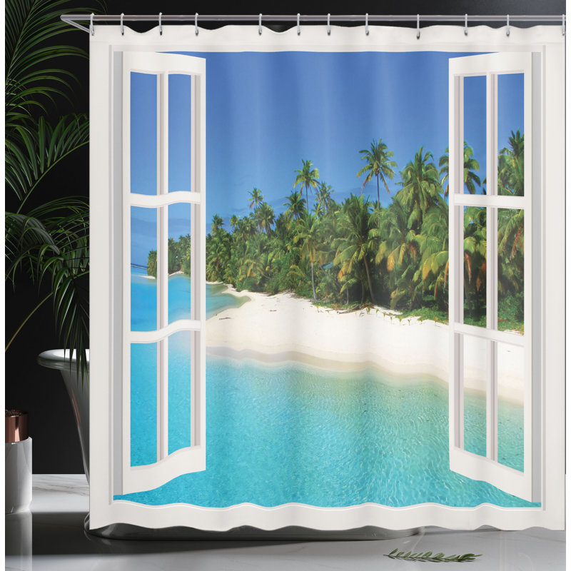 Shower Curtain with Hooks Included, 69" H x 105" W