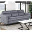Siège 3 places en microfibre gris foncé avec design contemporain, pieds et structure en métal noir, coussins de siège d'une capacité de 300 lb, fabrication en contreplaqué