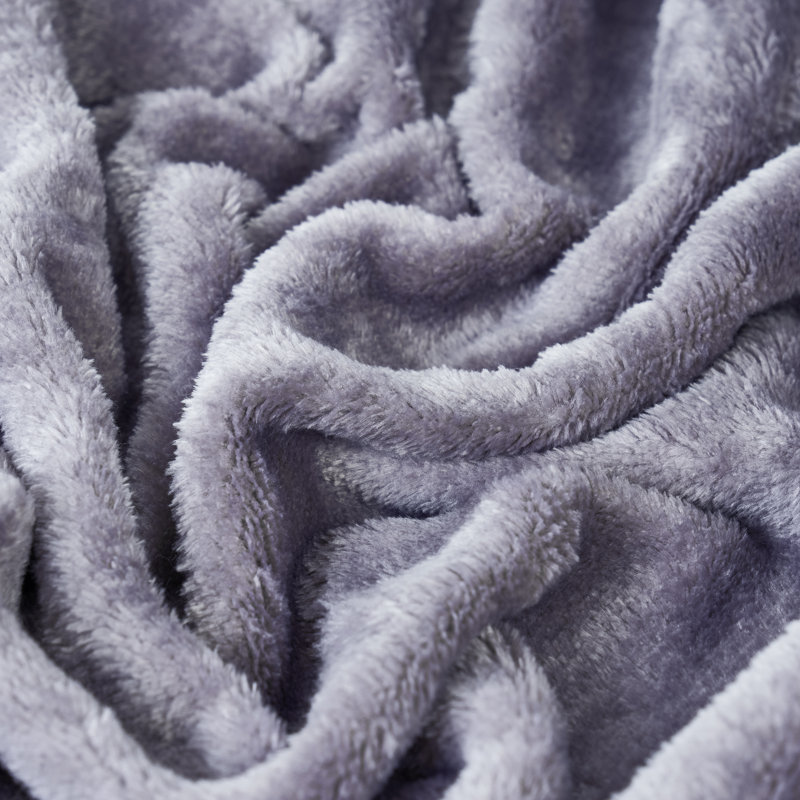 Gonzalez Plain Weave / Muslin Throw Blanket, Grey/Charcoal/Silver