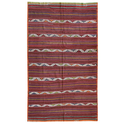 Jijim One-of-a-Kind 5'6" X 9'1" 2000s Wool Area Rug in Red