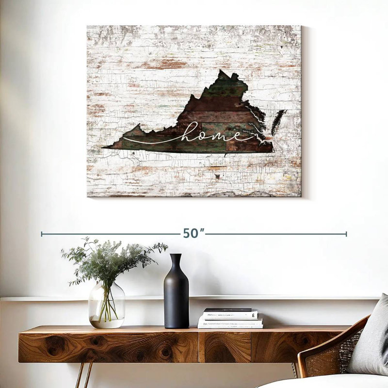 " Virginia Home Map " by Jorge S, 28" H x 35" W x 1.25" D