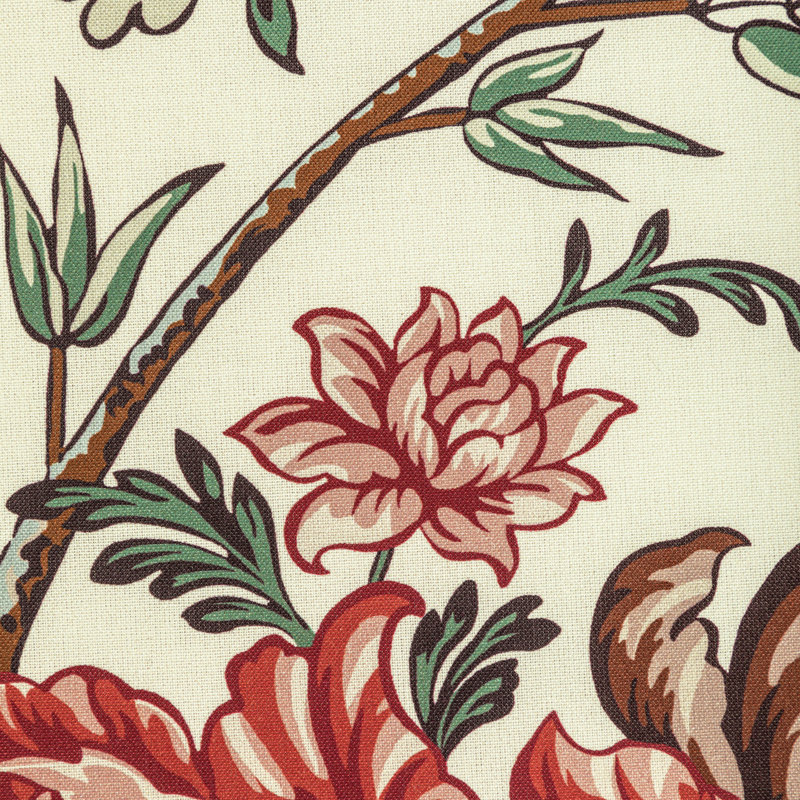Manoir Luberon Print 100% Cotton Fabric, Red/Teal