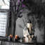 Maison hantée lumineuse en carton, décoration de table d'Halloween noir et beige, alimenté par pile 10 x 8,3 x 13,5 po