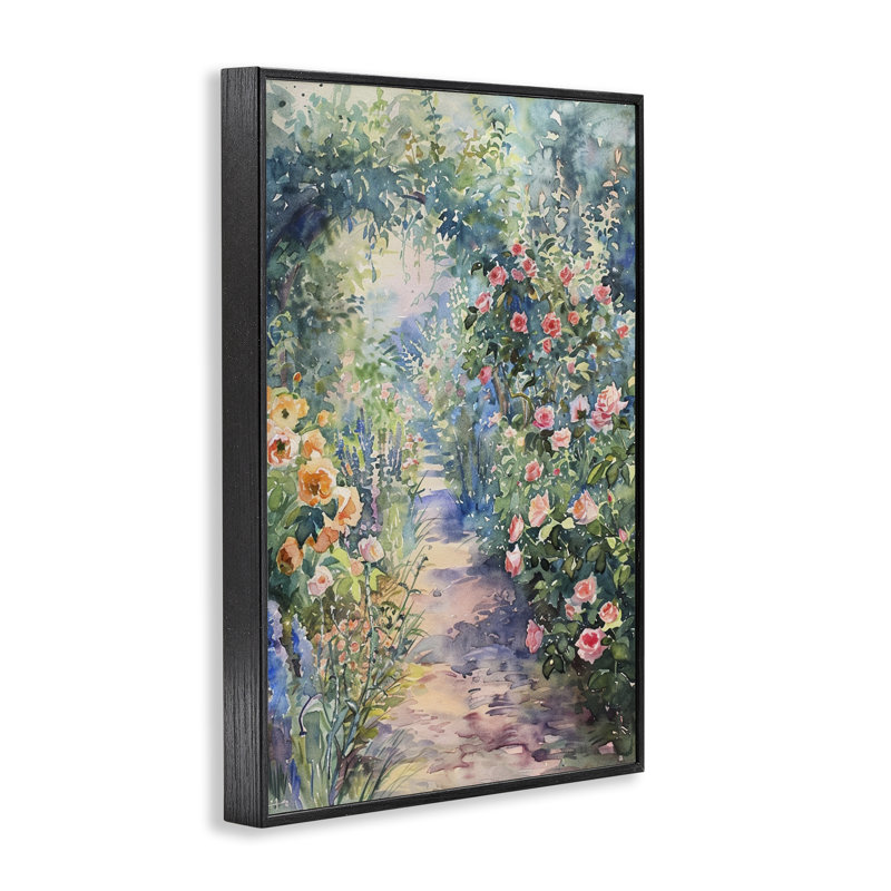  «Spring Garden Archway», estampe numérique par LSR Design Studio, Giclée encadrée noir minuit, H 24 po x l 16 po