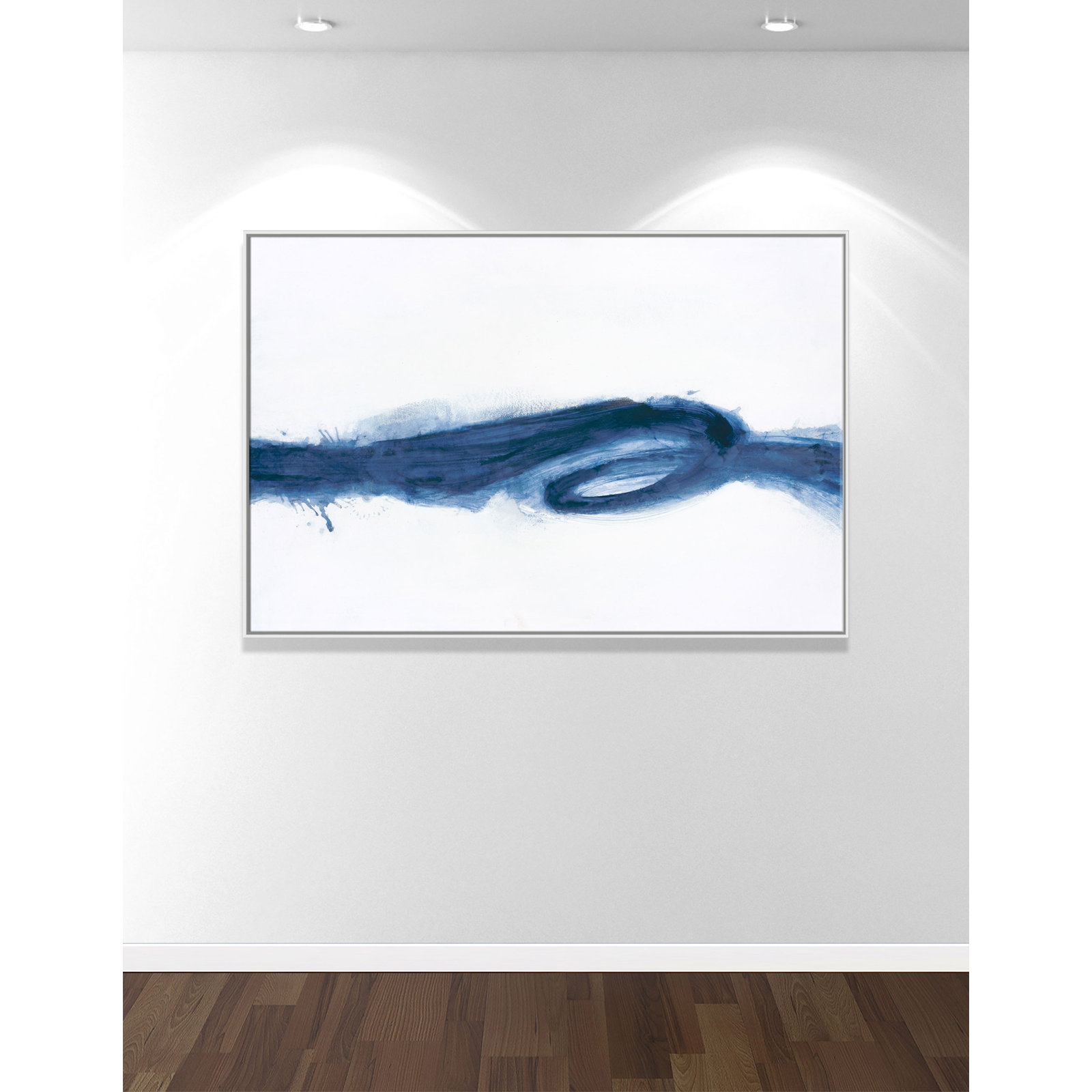 Britt "Liquid Flow" Painting, 41" H x 61" W x 2" D, White Framed