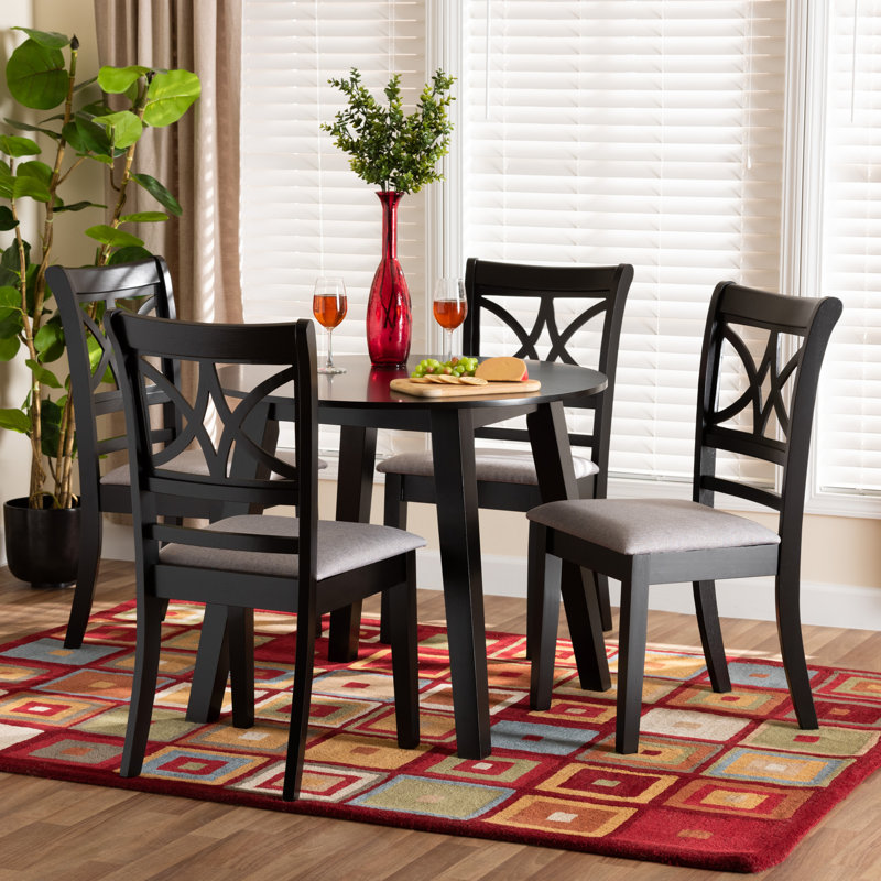 Ensemble repas pour quatre personnes, Gris / brun foncé