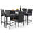 Wicker Bar Set with 4 Stools & Outdoor Bar Table-1281852467