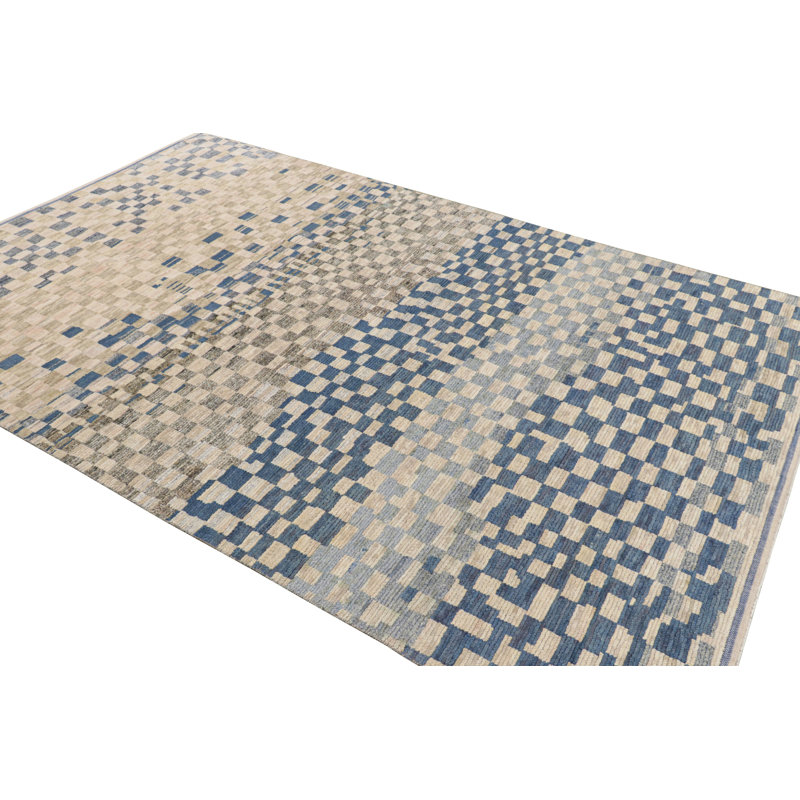 Moroccan Hand Knotted Area Rug, Rectangle 4' x 6'