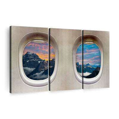 «Impression sur toile de fenêtres de l'avion de Transcacental» sur véhicule