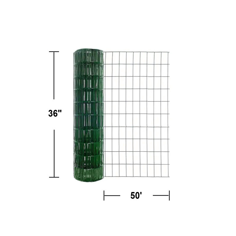 Clôture en fil soudé 2 x 4 de calibre 14, Vert, H 3 pi x l 50 pi pi