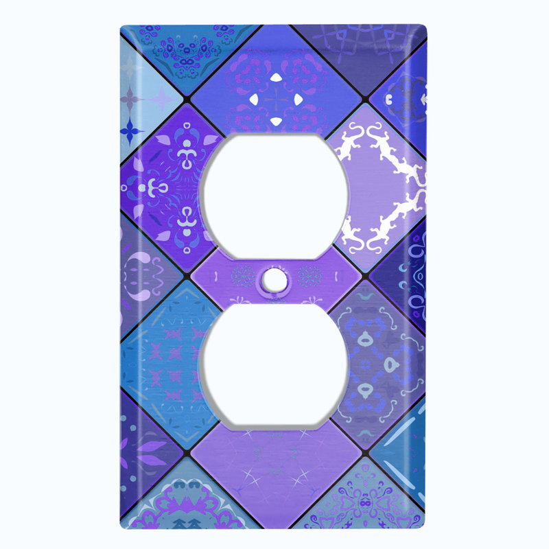 Patterned 1 - Gang Standard Wall Plate, Purple