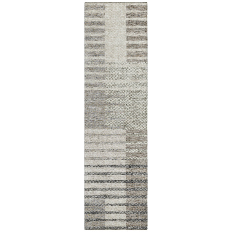 Aleid Washable Striped Indoor / Outdoor Rug, Runner 2'3" x 7'6"