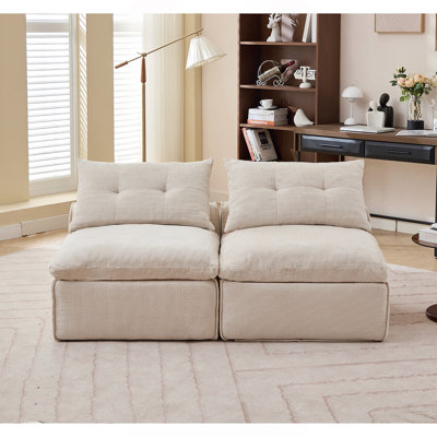 Versatile Modular Sofa with Soft Fabric and Multiple Pillows for Relaxation