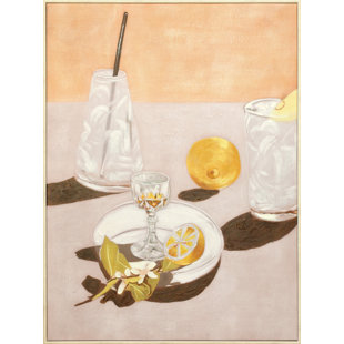 Lemon Liqueur - Floater Frame Painting on Canvas