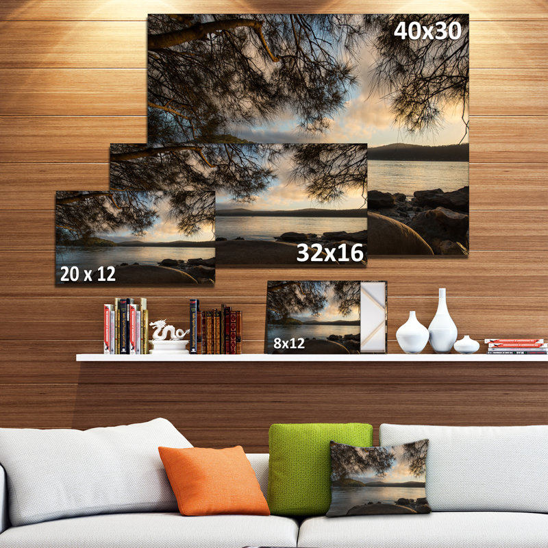 Grand shore de hawsbury river, reproduction de photo sur toile tendue, H 16 po x l 32 po x P 1 po