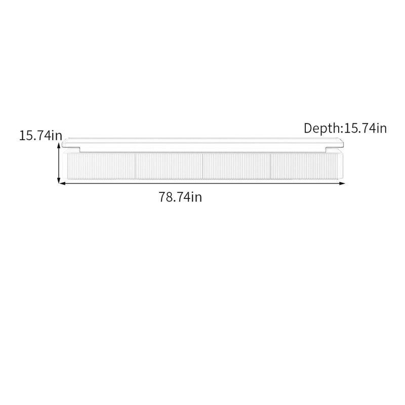 Meuble télé Minimalist, H 15,74 po x L 78,74 po x l 15,74 po, Blanc