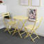 Ensemble bistro 3 pièces de table ronde pliable et chaises, jaune