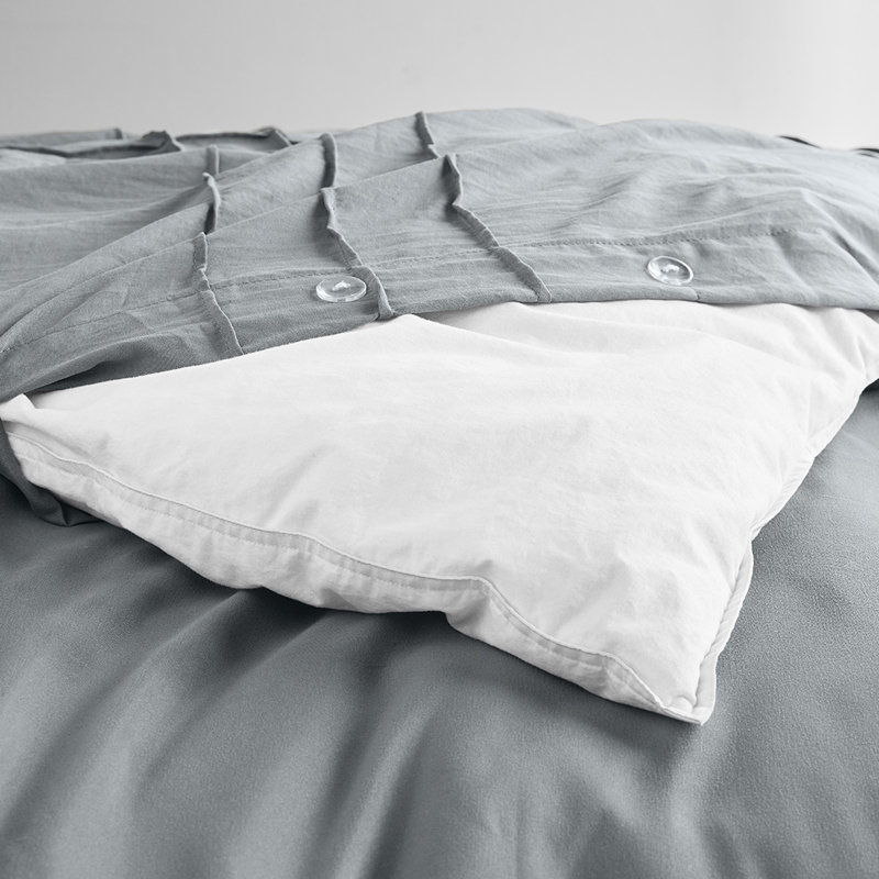 Porter Textured Duvet Cover Bedding Set, Blue Gray, Full Duvet Cover + 2 Standard Shams
