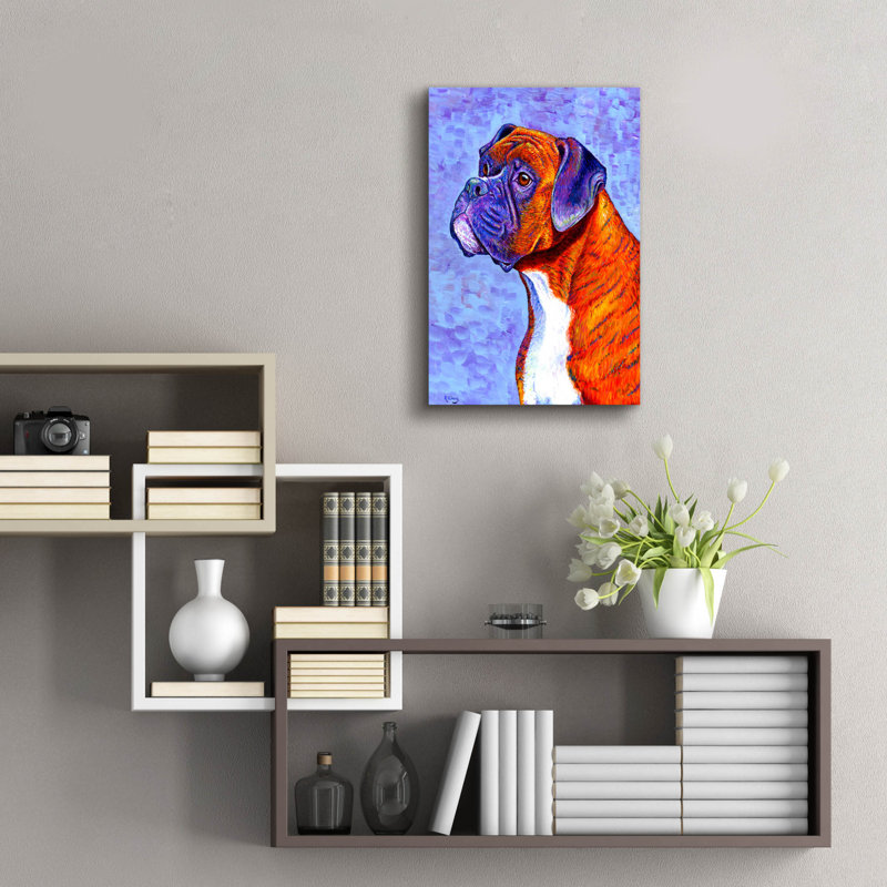 «Brindle Boxer Dog» par Rebecca Wang Art, H 24 po x l 16 po x P 0,2 po
