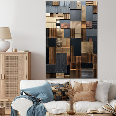 Carreau abstrait brun, charme mosaïque - tuile abstraite, art mural